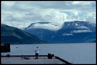 End of the road.  Waiting for the ferry in Olderdalen, Norway.