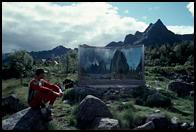 Berni and the Monolith, Lofoten Islands.