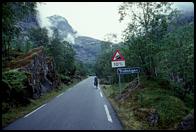 Rosalba begins the Trollstigen climb.