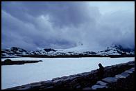 Isha admires the snowfields.