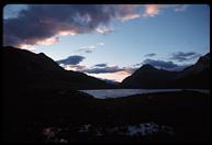 Last light on the Bernina divide.