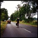 Bicycles and horse-drawn carts, Poland.